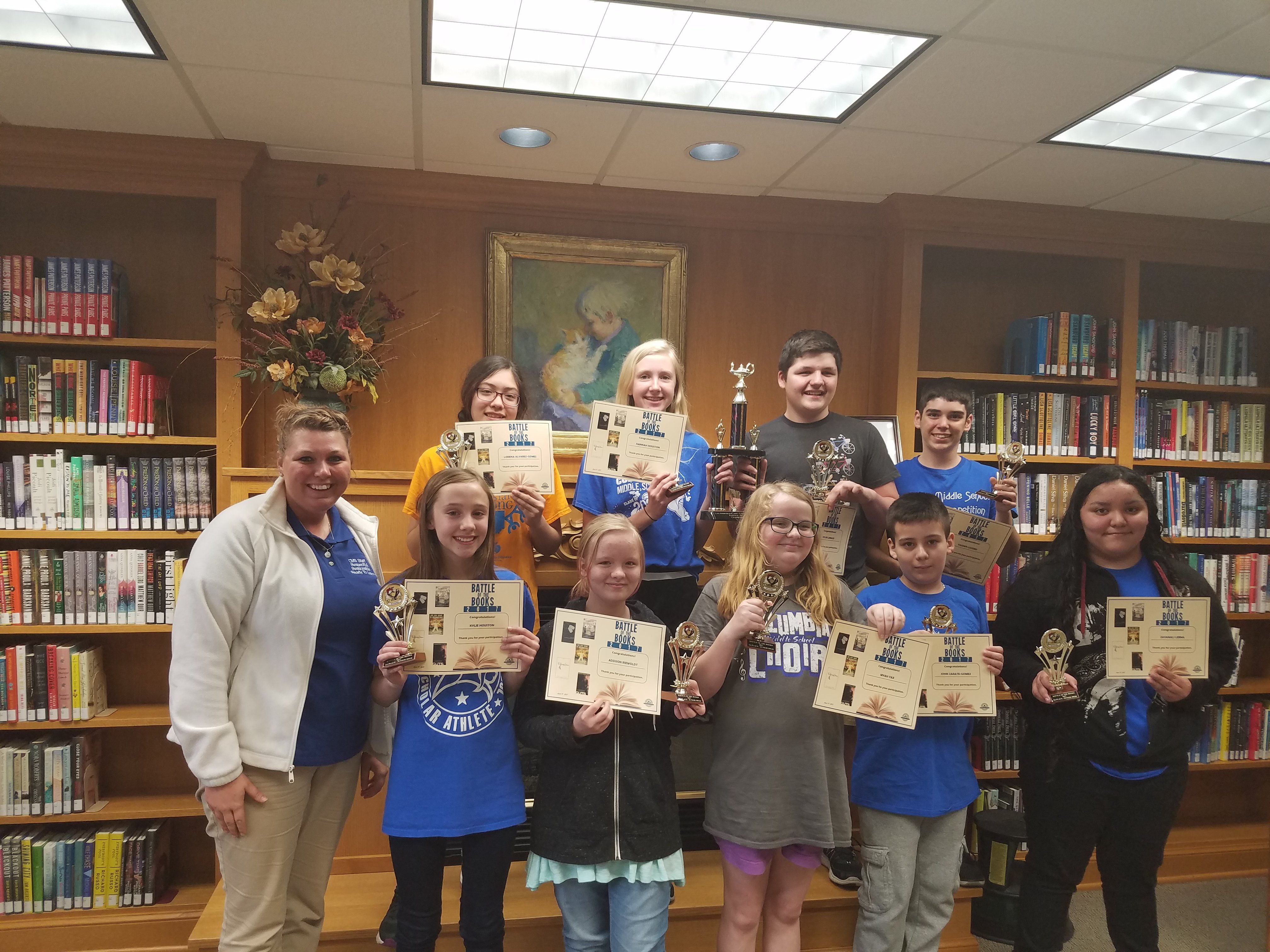 Columbia Middle School Battle of the Books team