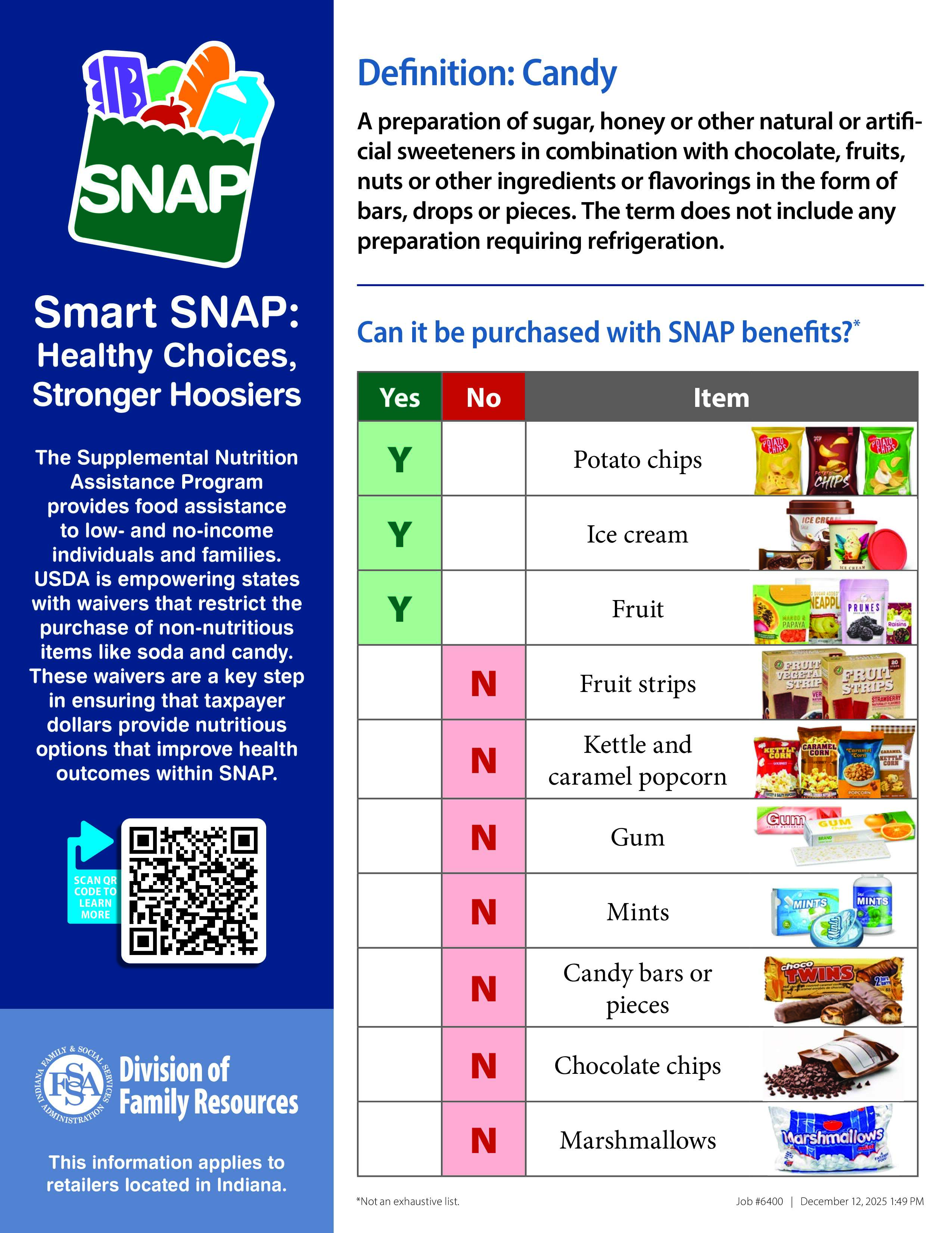 Flyer showing examples of candy